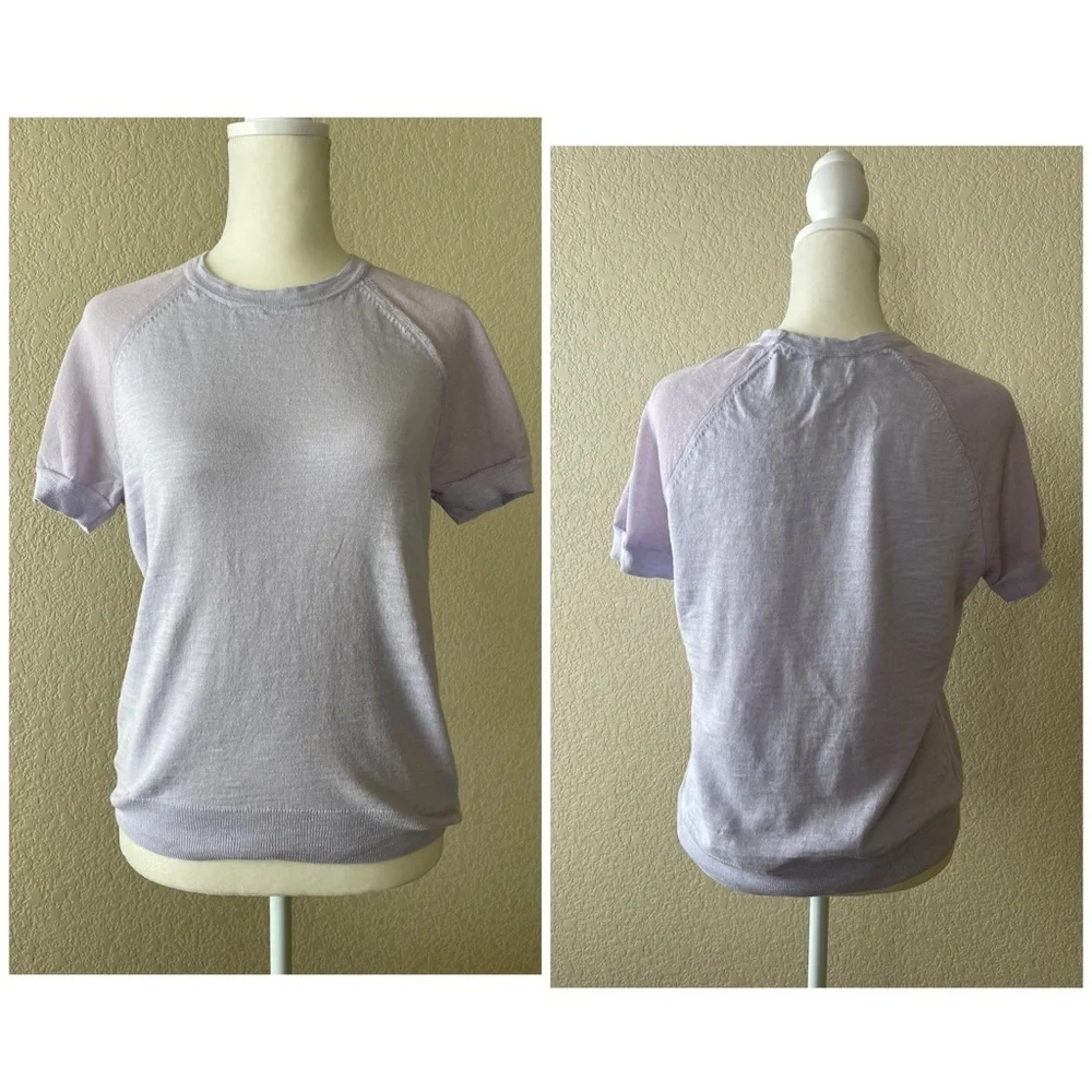 J Crew lilac mesh short sleeve sweater - XXS